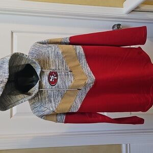 NFL TEAM APPARAL 49er Gray and Red Hoodie with Logo - M